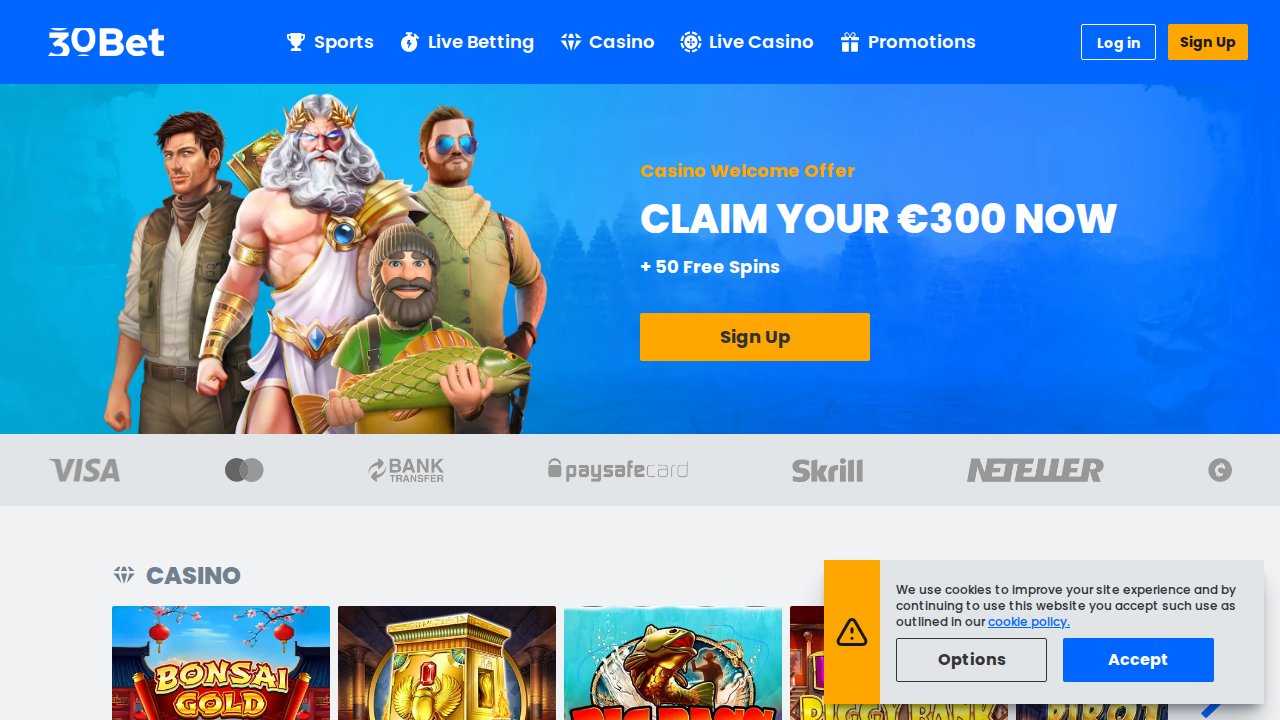 Capture d'écran de 30bet Casino