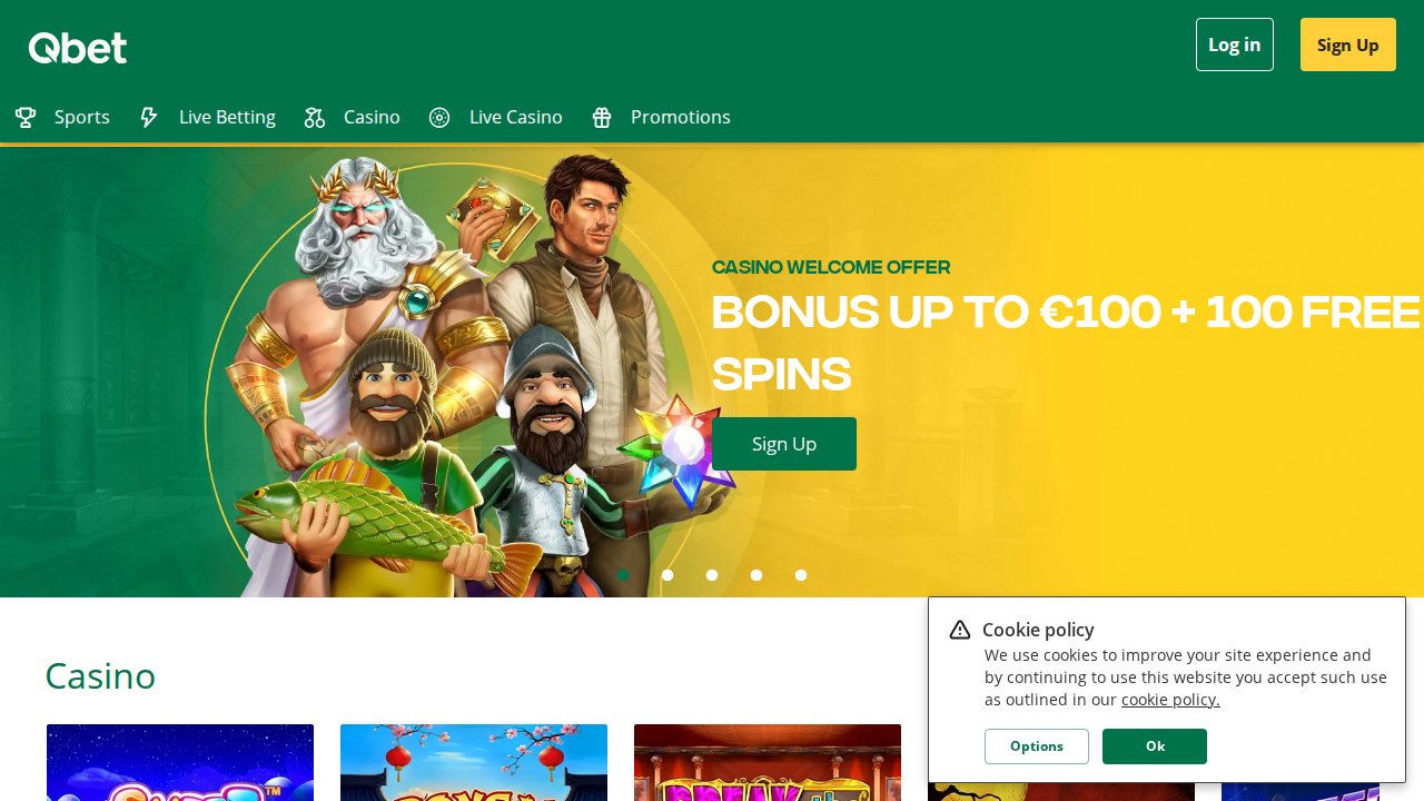 Capture d'écran de Qbet Casino