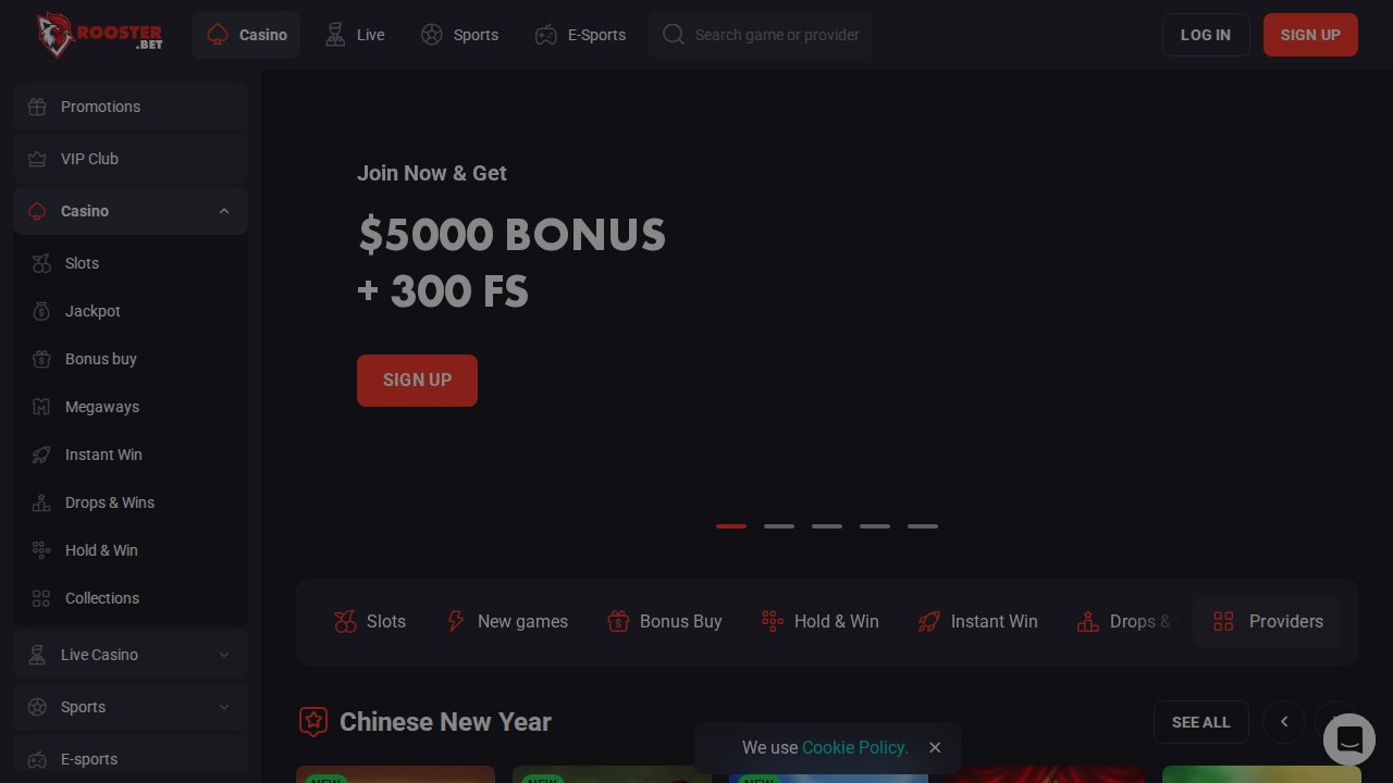 Capture d'écran de Rooster.bet Casino